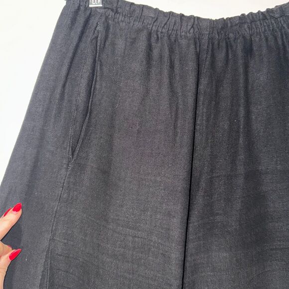 Lisa Bayne 100% Linen Barrel Pant - Black S - Picture 4 of 7